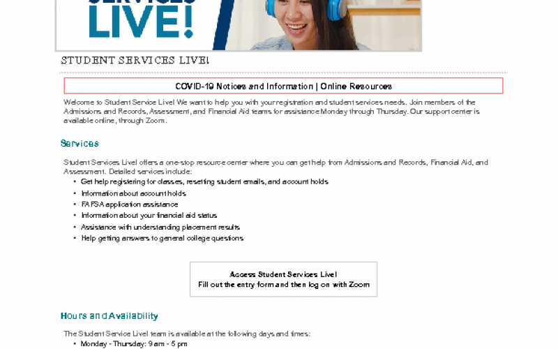 MVC Student Services Live