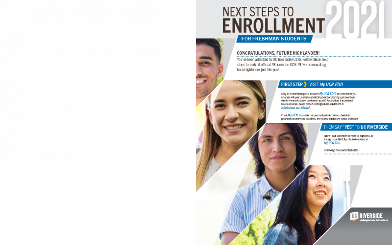 UC Riverside Freshman - Next Steps to Enrollment 2021